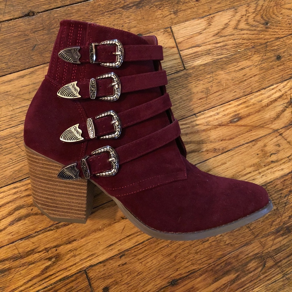 BEAST Burgundy booties